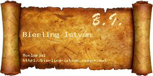 Bierling István névjegykártya